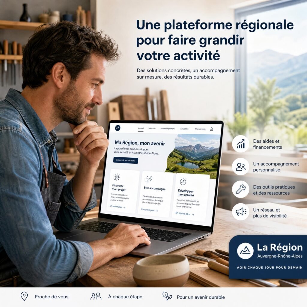 Artisan local consultant une plateforme numérique pour développer son activité en Auvergne-Rhône-Alpes